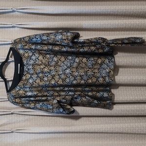 Women's Size 2X Michael Kors Shimmer Stars Short Sleeve Tie Waist Shirt